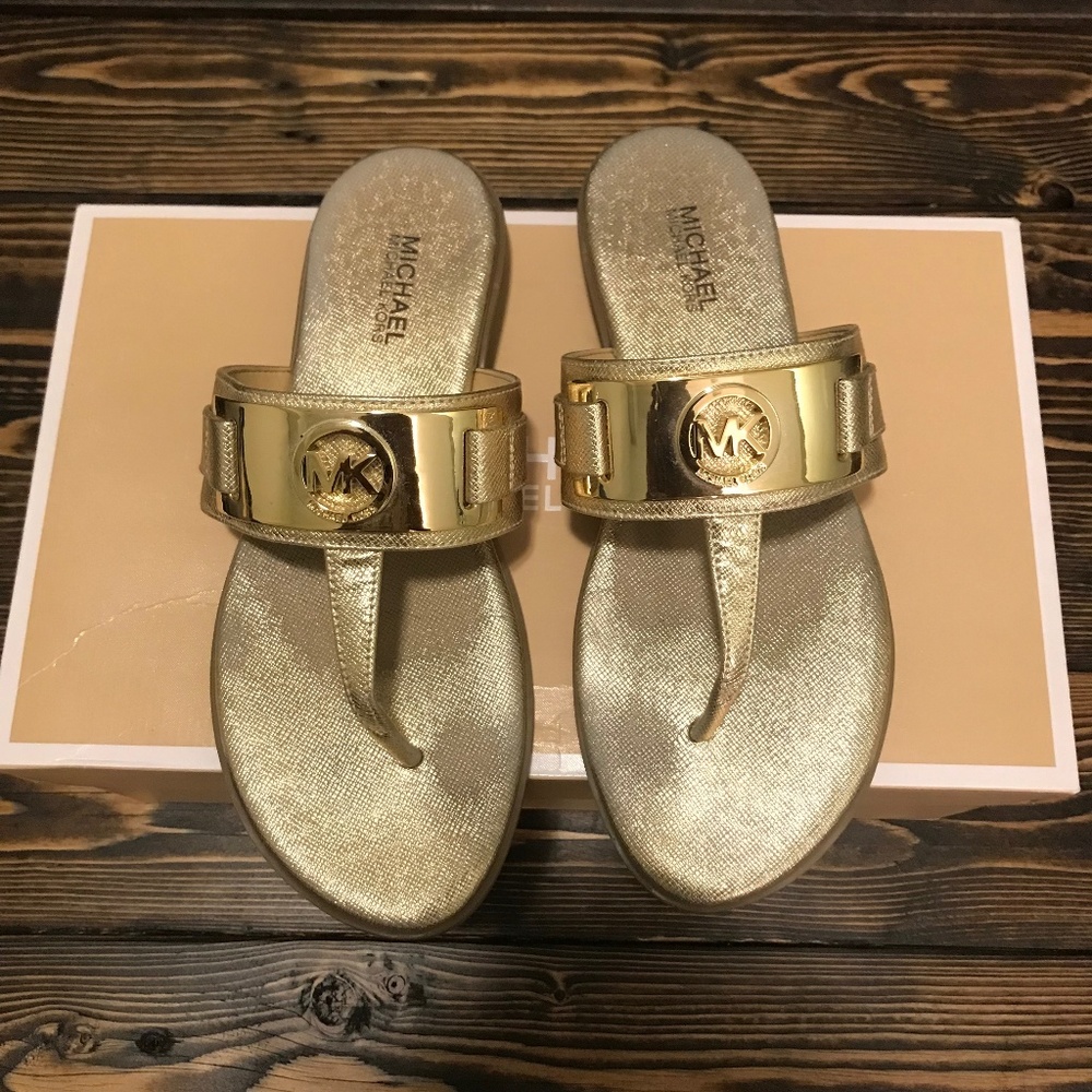 Michael Kors Warren Thong Sandals Pale Gold